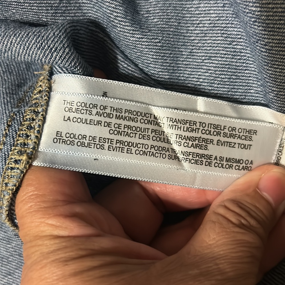 Calvin Klein Jeans dark blue denim top with black label - Picture 4 of 6
